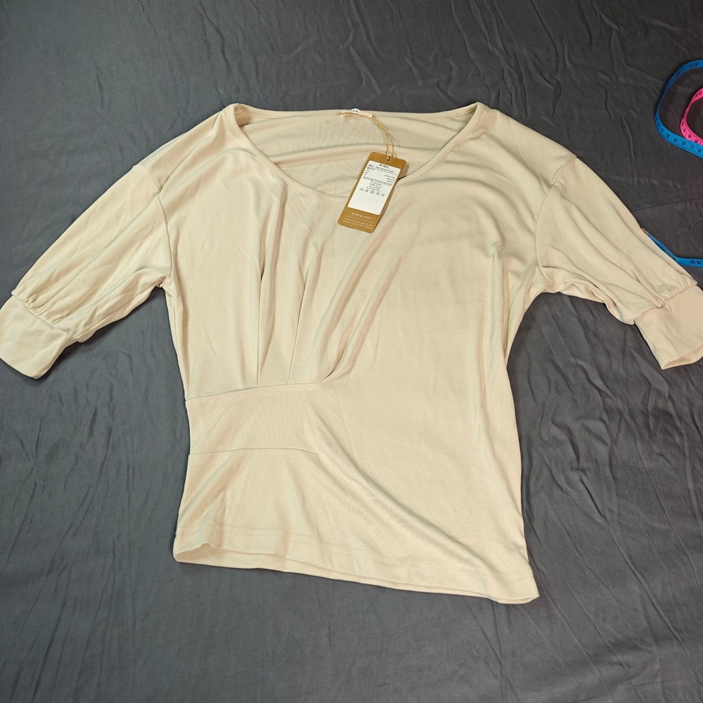OGL Scoop Neck Short Sleeve Tucked Tee Small - Picture 3 of 10